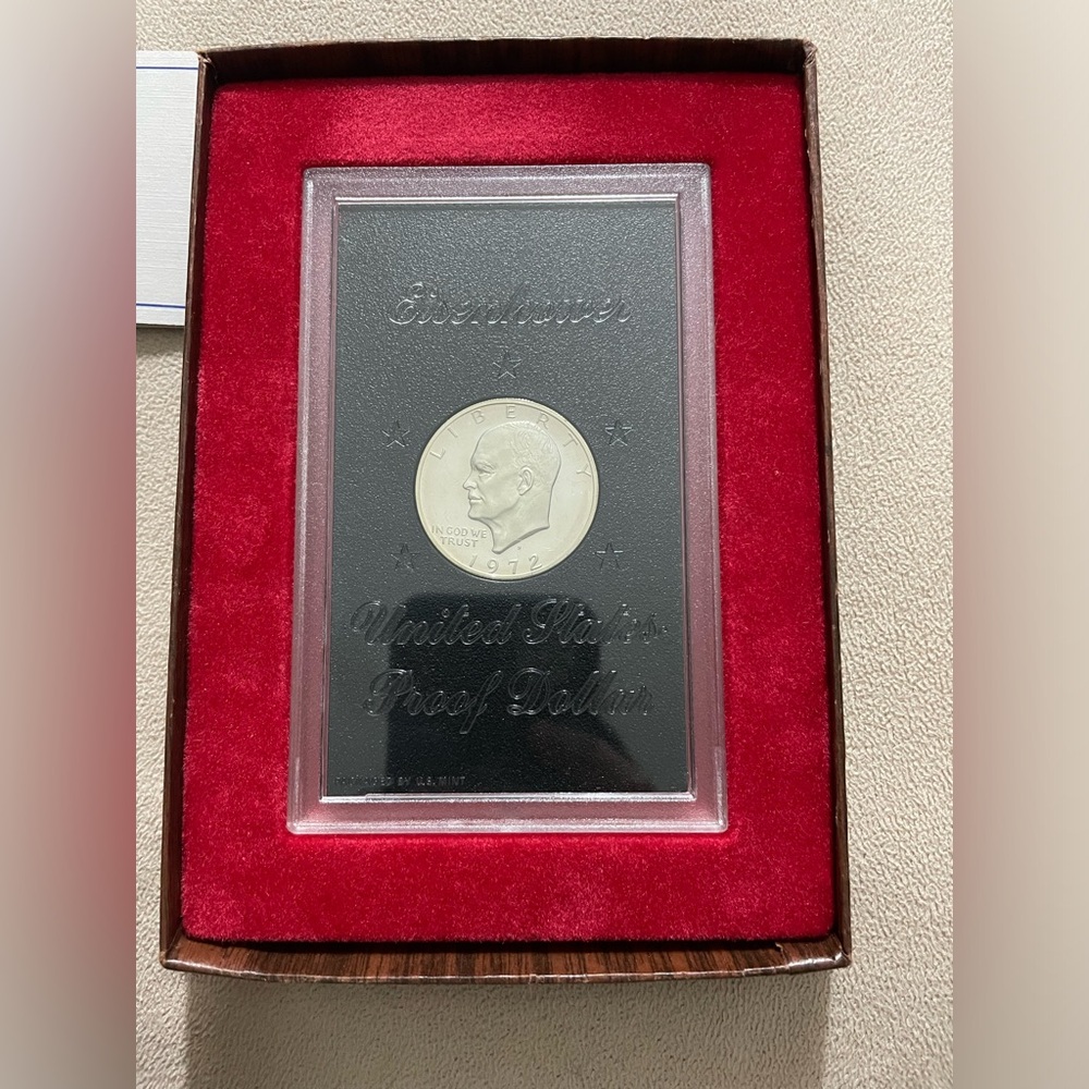 1972 Proof Eisenhower Silver Dollar With Government Package & Certificate